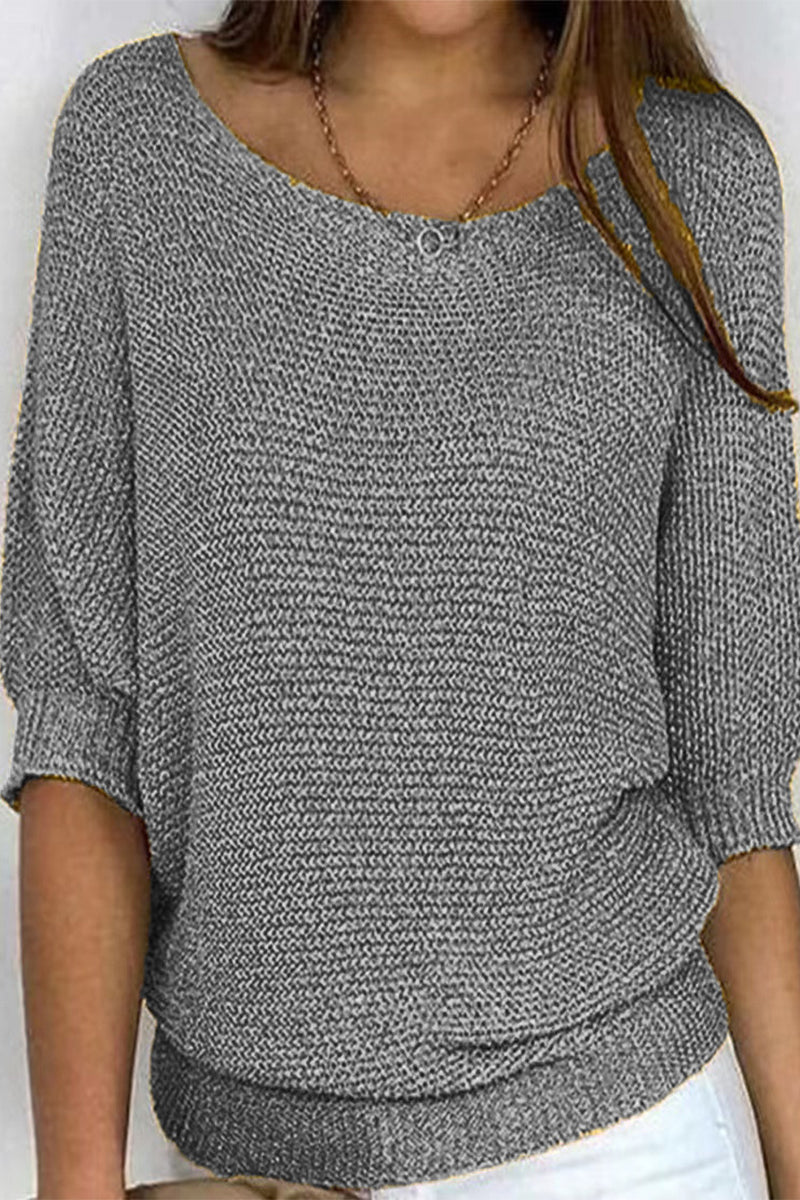 Kaynafashions - Casual Simplicity Solid O Neck Sweaters(11 Colors)