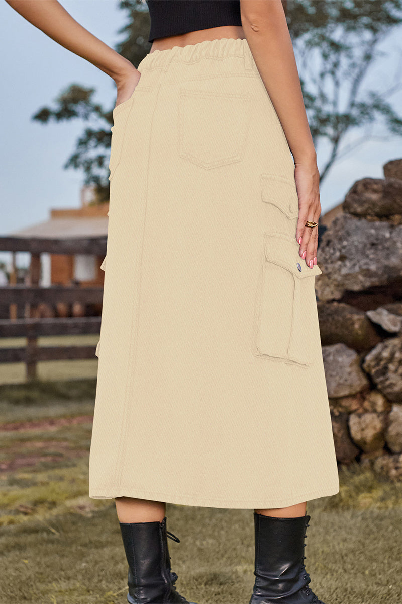 Kaynafashions - Casual Street Solid Slit High Waist Denim Skirts