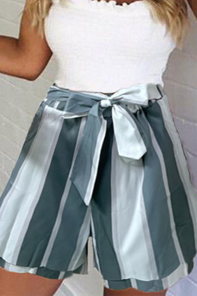 Kaynafashions - Casual Patchwork Flounce Straight Mid Waist Straight Full Print Bottoms(4 colors)