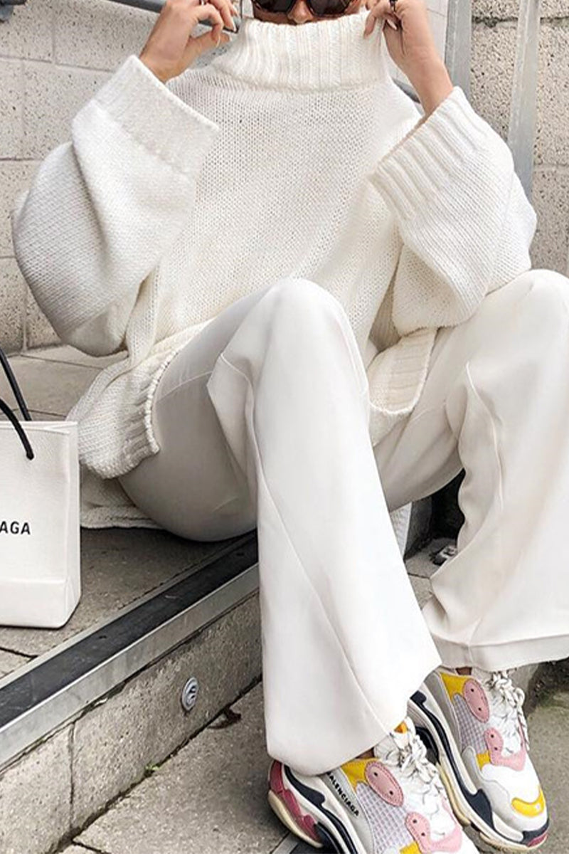 Kaynafashions - Casual Solid Color Turtleneck Sweaters