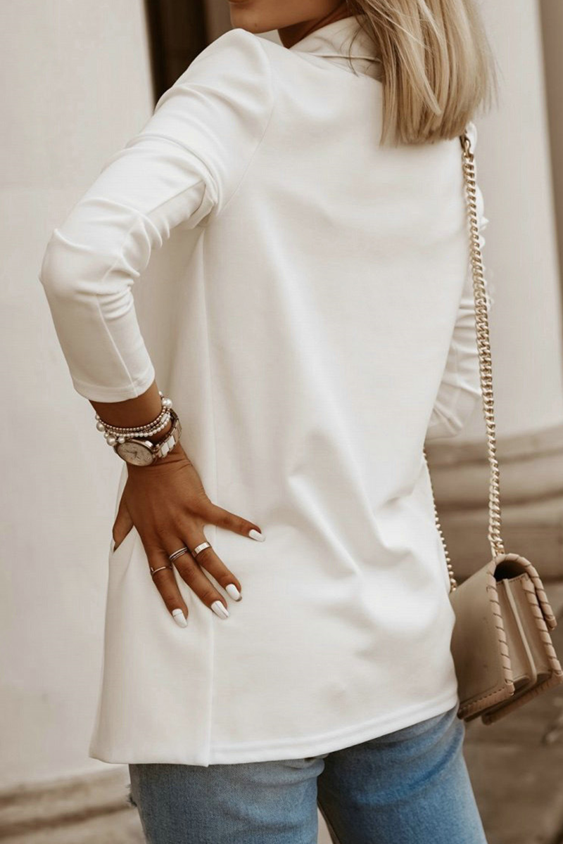 Kaynafashions - Casual Solid Patchwork Turndown Collar Outerwear