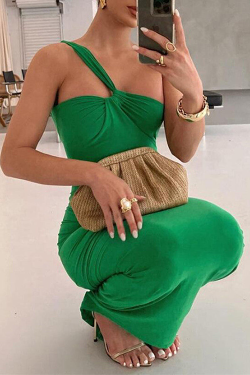 Kaynafashions - Irregular Backless One Shoulder Bodycon Formal Maxi Dresses(3 Colors)