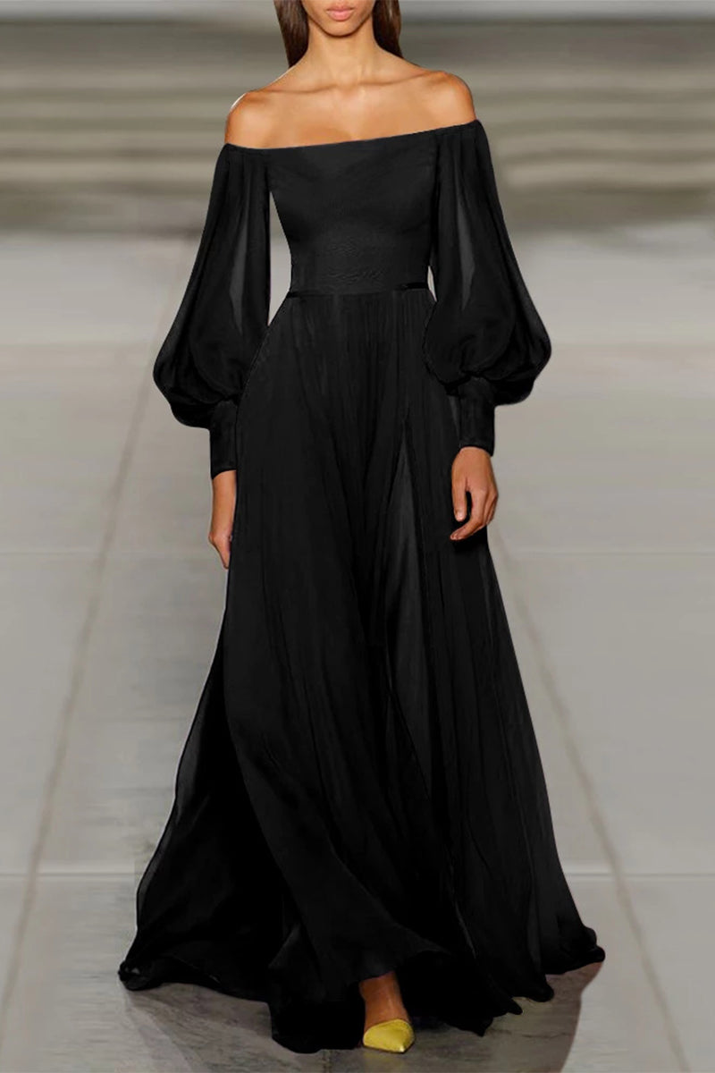 Kaynafashions - Elegant Solid Off the Shoulder Princess Dresses(4 Colors)