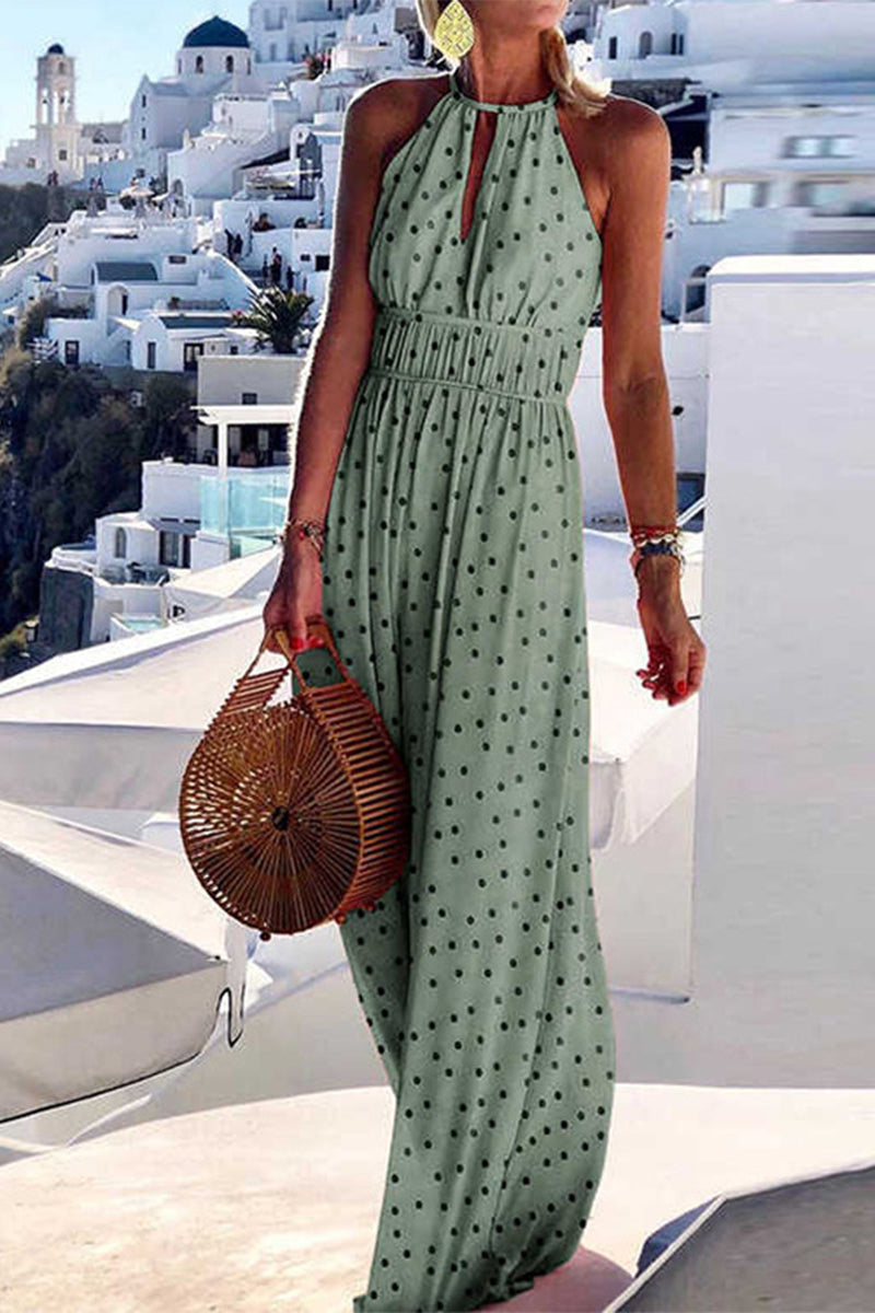 Kaynafashions - Street Geometric Print Printing Halter A Line Dresses(4 Colors)