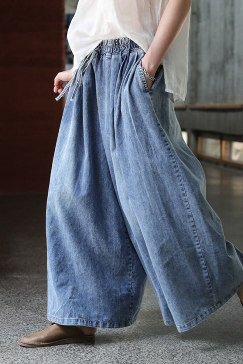 Kaynafashions - Street College Solid Frenulum High Waist Boot Cut Denim Jeans