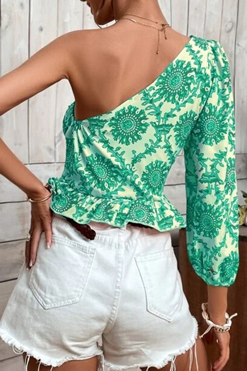 Kaynafashions - Vacation Print Flounce Tops
