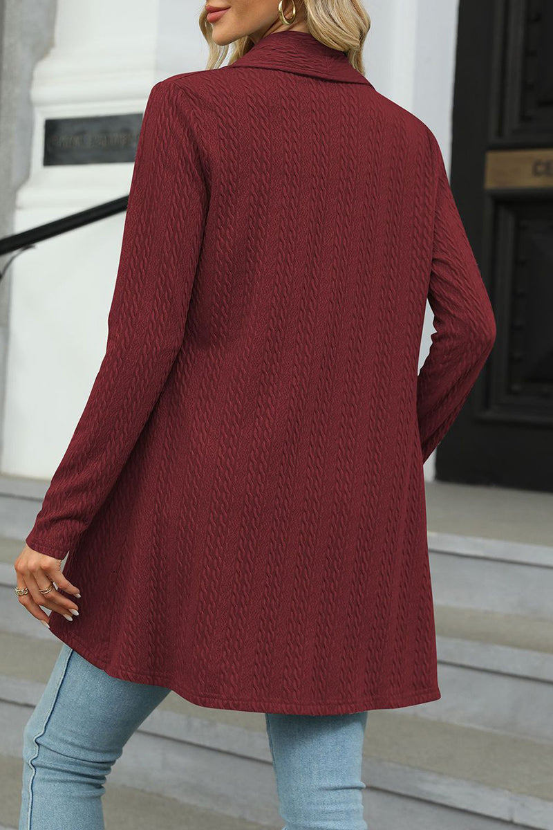 Kaynafashions - Casual Solid Asymmetrical Turndown Collar Tops