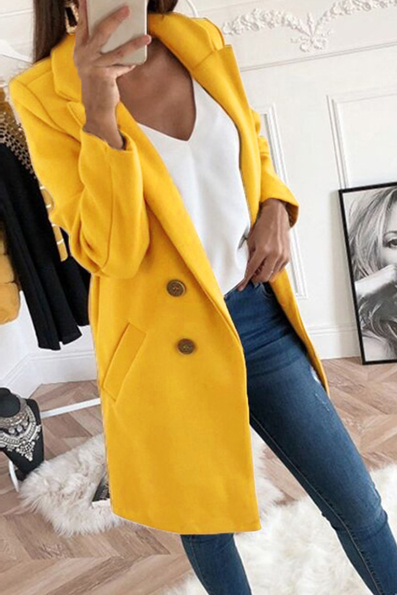 Kaynafashions - Casual Solid Patchwork Turndown Collar Outerwear(9 colors)