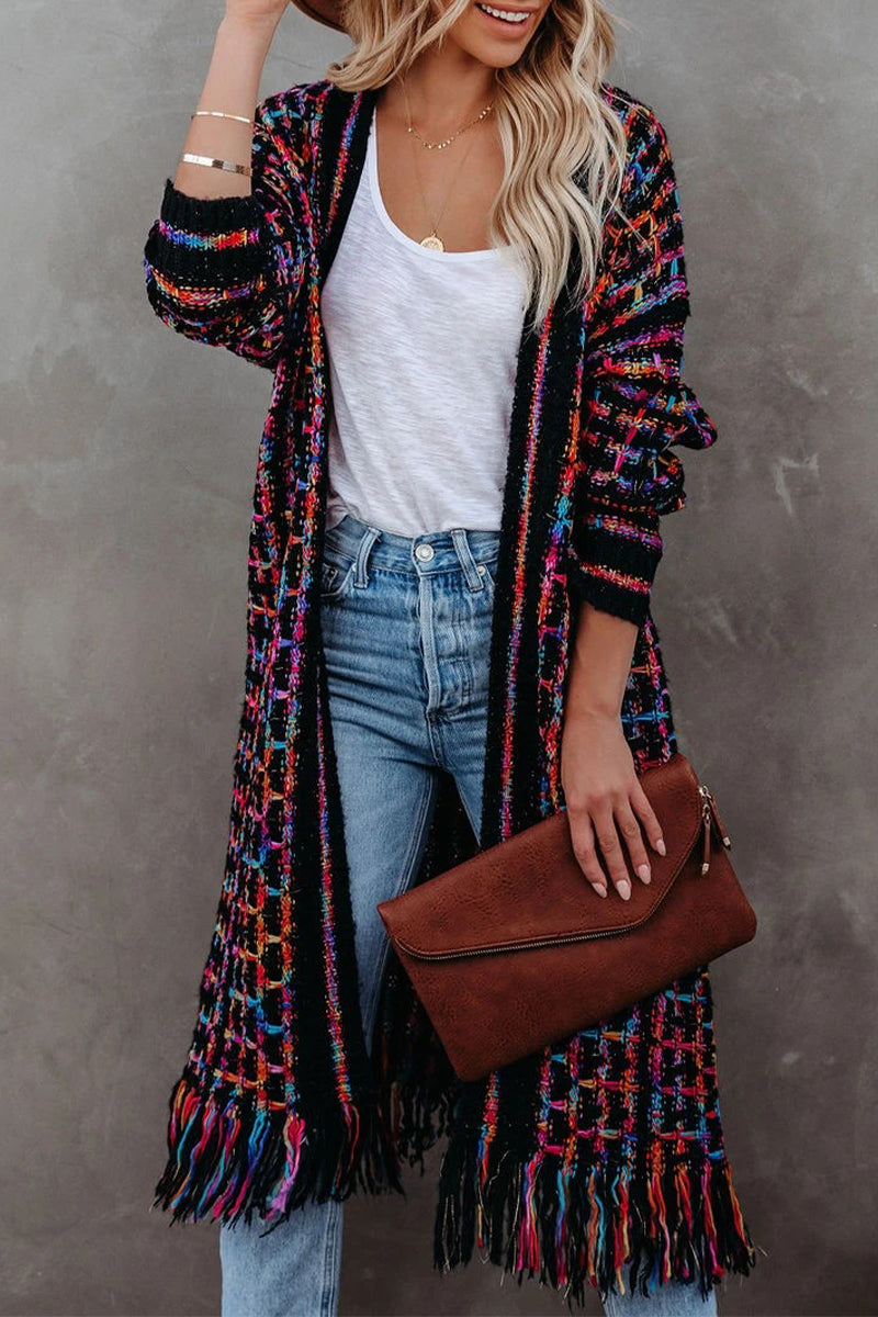 Kaynafashions - Sweet Elegant Tassel Cardigan Collar Tops