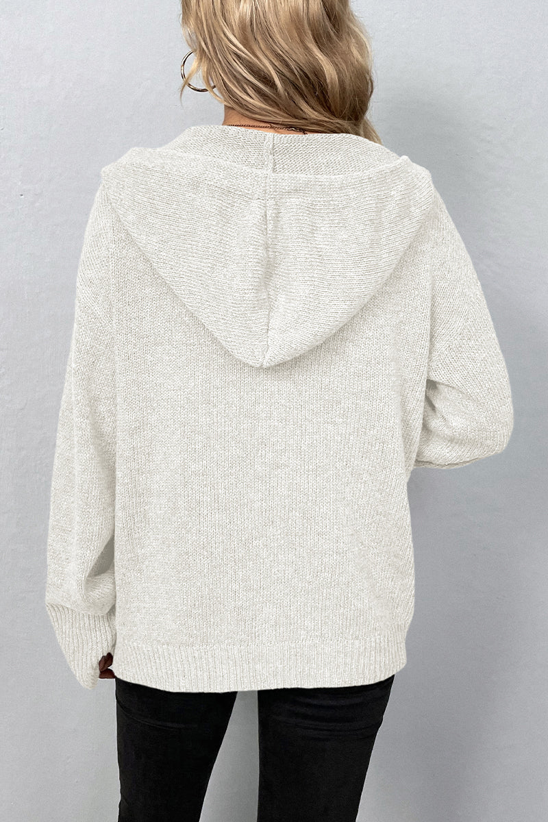 Kaynafashions - Casual Solid Buttons Hooded Collar Tops