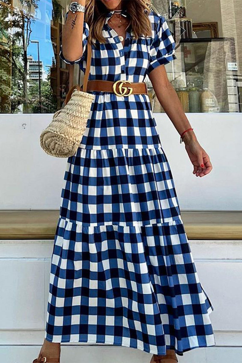 Kaynafashions - Sweet Elegant Plaid Dresses