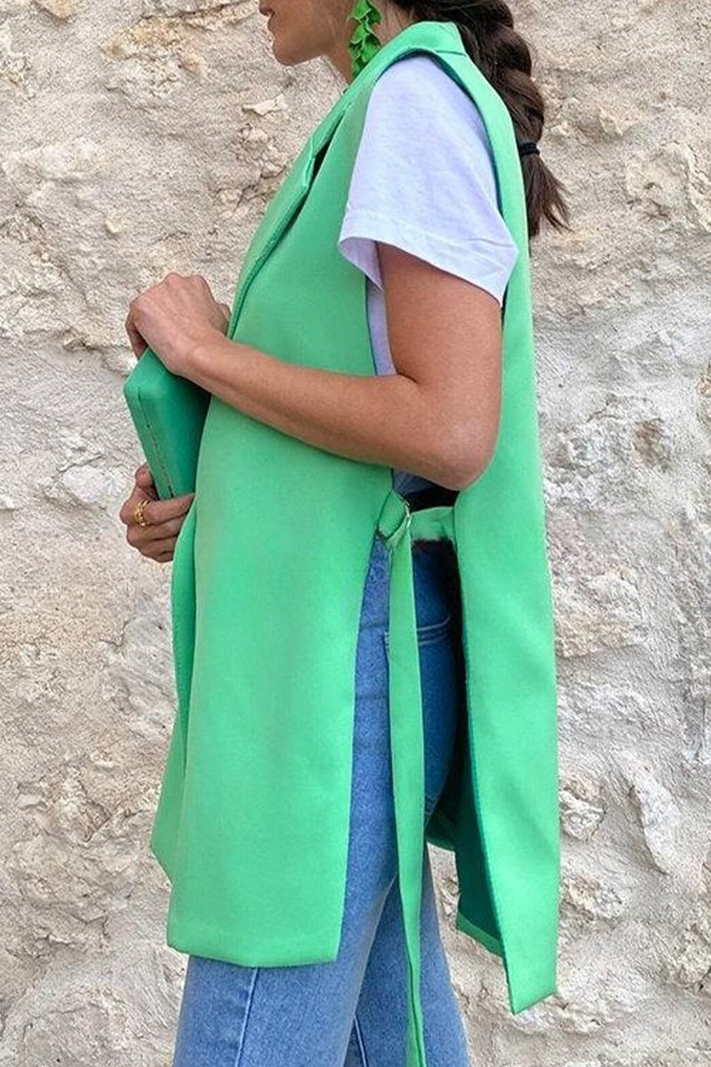 Kaynafashions - Street British Style Solid Buttons Turn-back Collar Tops