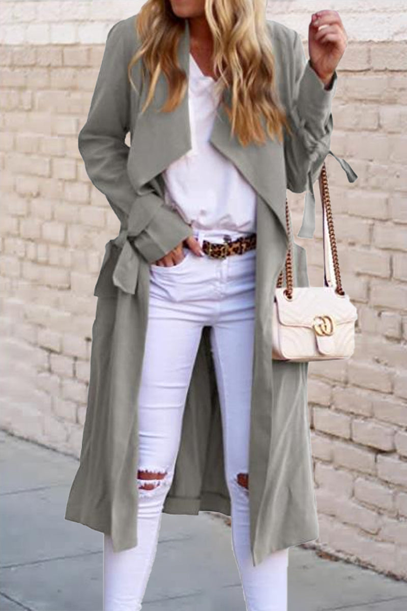 Kaynafashions - British Style Solid Frenulum Outerwear(6 Colors)