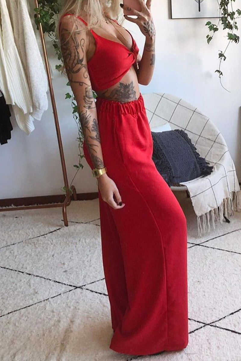 Kaynafashions - Sexy College Print Patchwork V Neck Sleeveless Two Pieces(5 Colors)