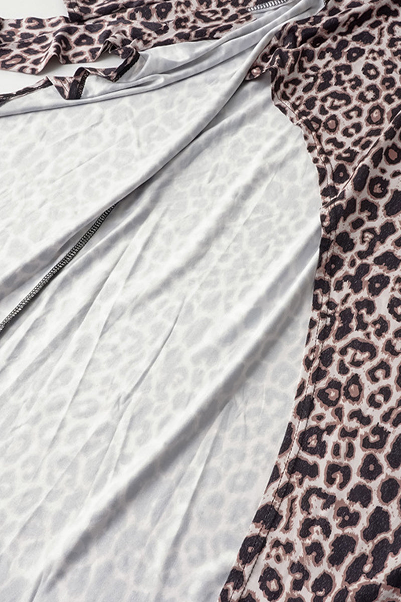 Kaynafashions - Sexy Street Animal Print Patchwork Frenulum Off the Shoulder Printed Dress Dresses(4 Colors)