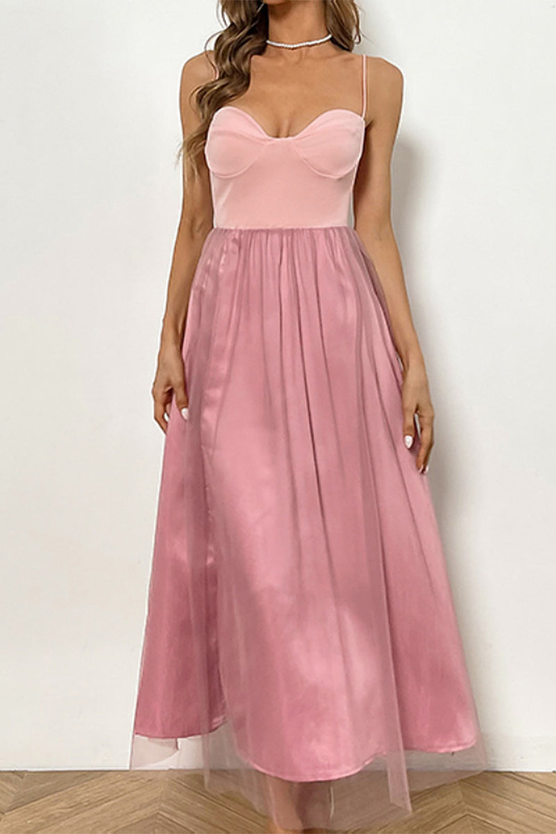 Kaynafashions - Celebrities Elegant Solid Patchwork Strapless Irregular Dress Dresses