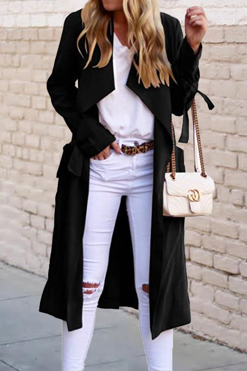 Kaynafashions - British Style Solid Frenulum Outerwear(6 Colors)