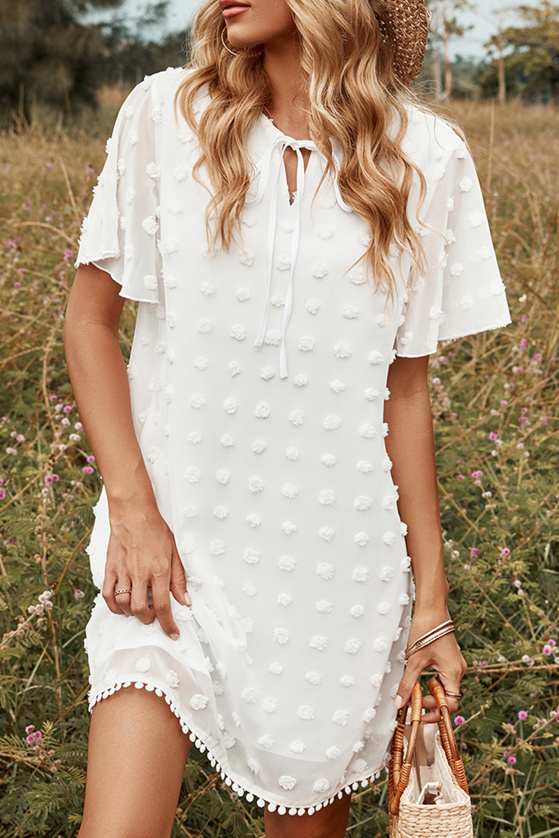 Kaynafashions - Casual Solid Hollowed Out O Neck Trumpet Mermaid Dresses