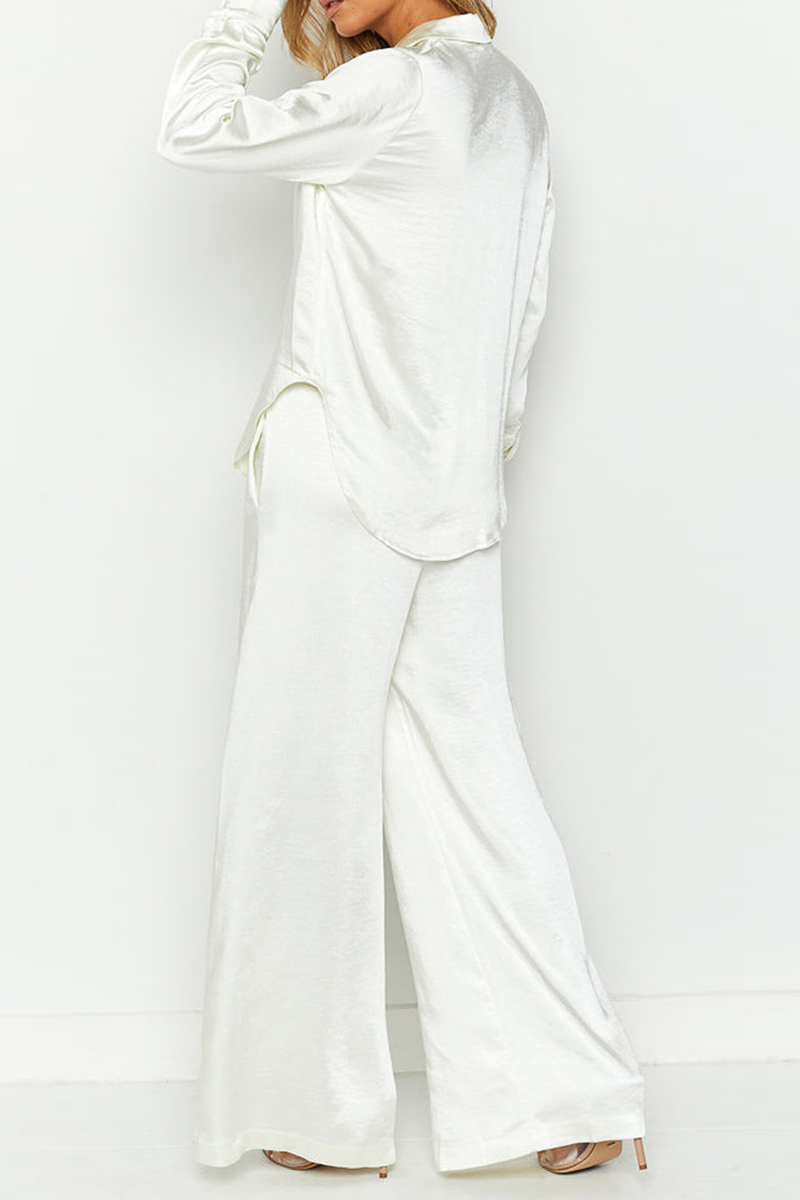 Kaynafashions - Street Solid Patchwork Turndown Collar Long Sleeve Two Pieces