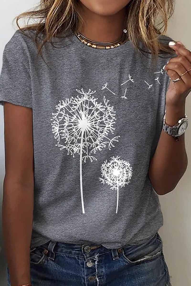 Kaynafashions - Street Print O Neck T-Shirts(8 Colors)