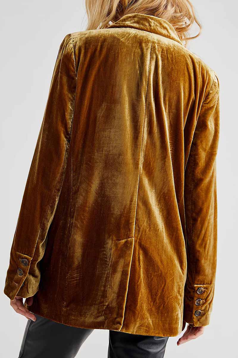 Kaynafashions - Elegant Solid Patchwork Turn-back Collar Outerwear