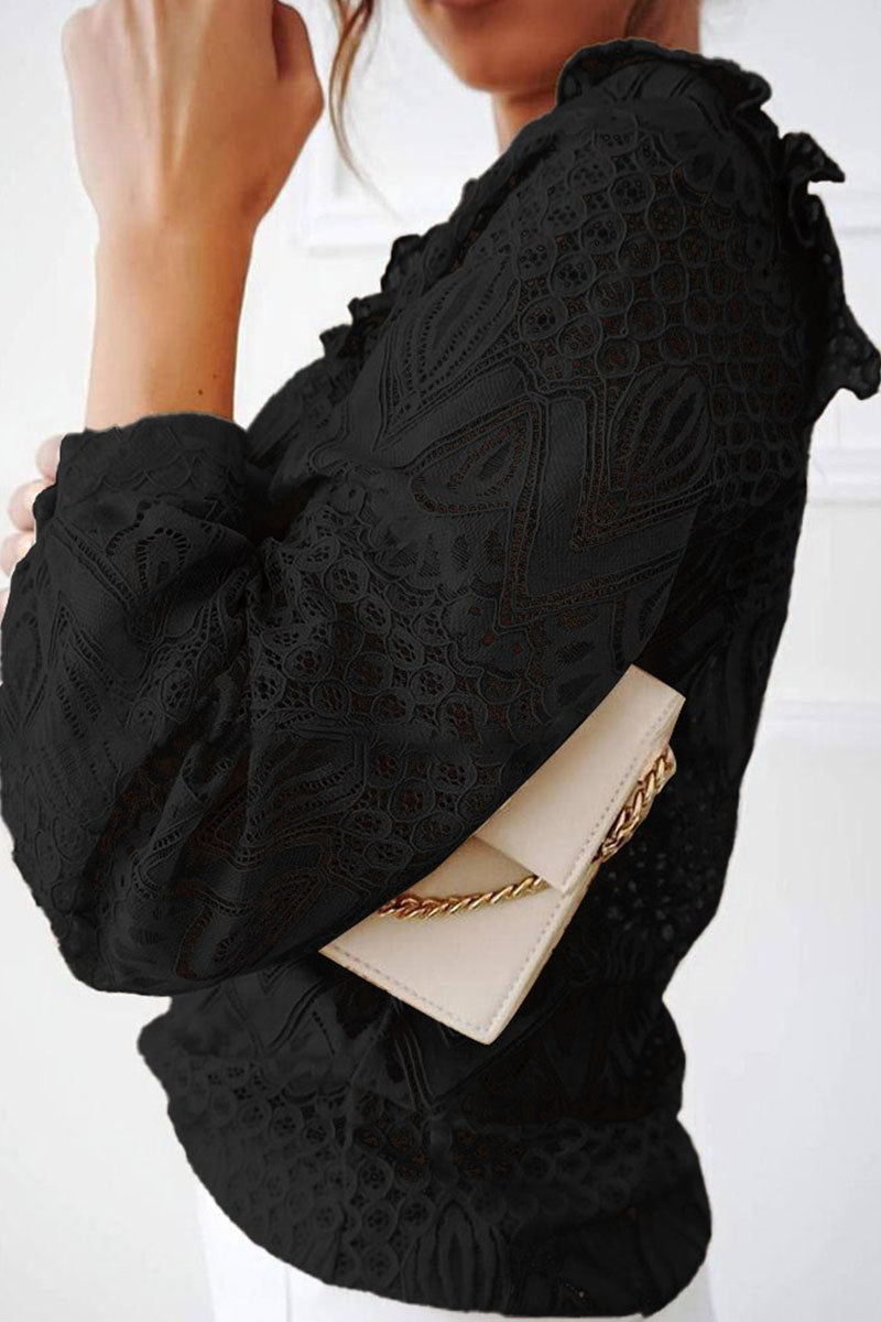 Kaynafashions - Fashion Sweet Solid Patchwork O Neck Tops(3 Colors)