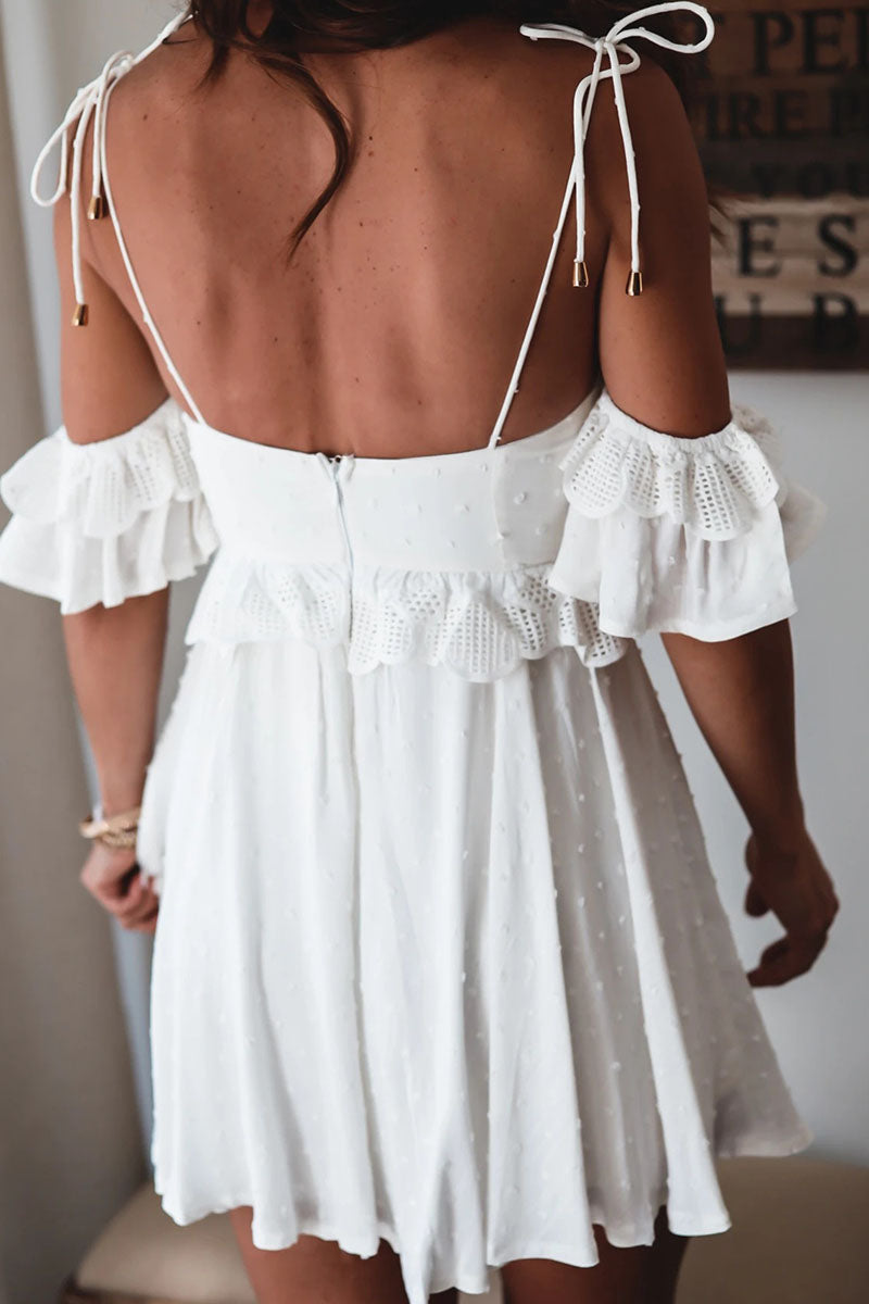 Kaynafashions - Fashion Elegant Solid Patchwork Spaghetti Strap A Line Dresses