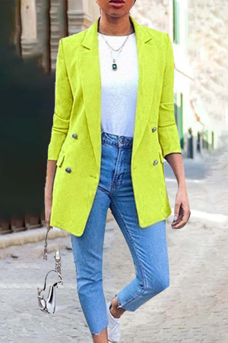 Kaynafashions - Fashion Solid Patchwork Turndown Collar Outerwear(9 colors)