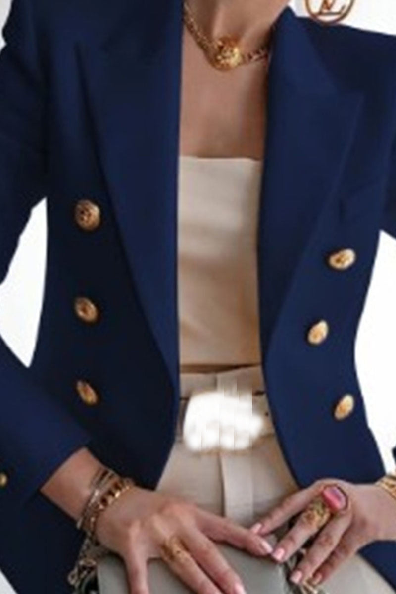 Kaynafashions - Fashion Casual Solid Patchwork Turn-back Collar Outerwear(8 colors)