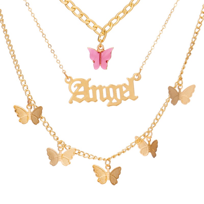 Kaynafashions - Casual Butterfly Patchwork Chains Necklaces