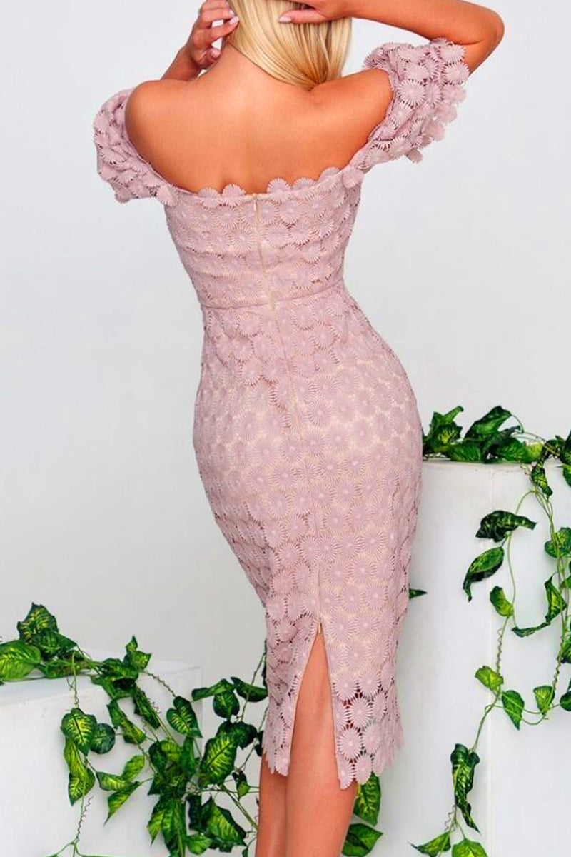 Kaynafashions - Sweet Elegant Solid Lace Square Collar Princess Dresses(3 Colors)