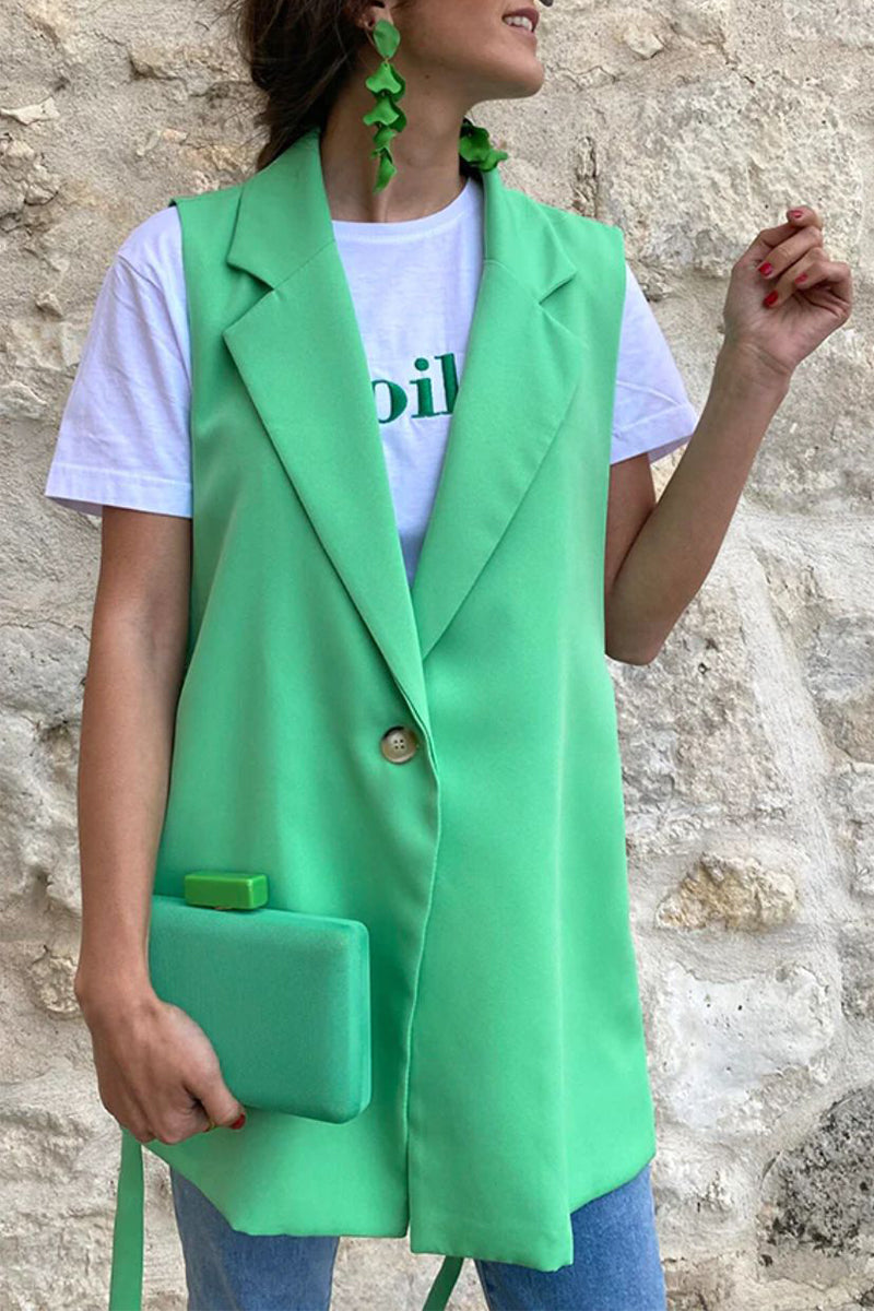 Kaynafashions - Street British Style Solid Buttons Turn-back Collar Tops