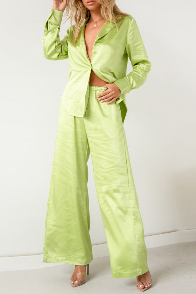 Kaynafashions - Street Solid Patchwork Turndown Collar Long Sleeve Two Pieces