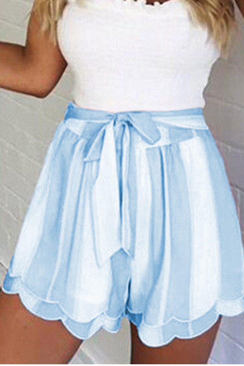 Kaynafashions - Casual Patchwork Flounce Straight Mid Waist Straight Full Print Bottoms(4 colors)