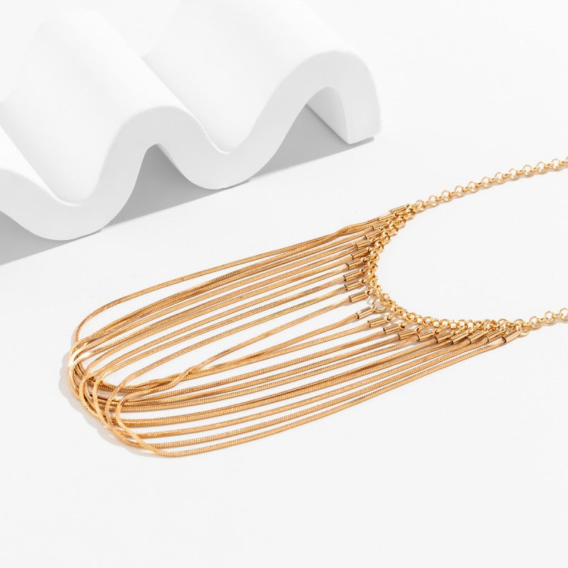 Kaynafashions - Casual Geometric Tassel Chains Necklaces