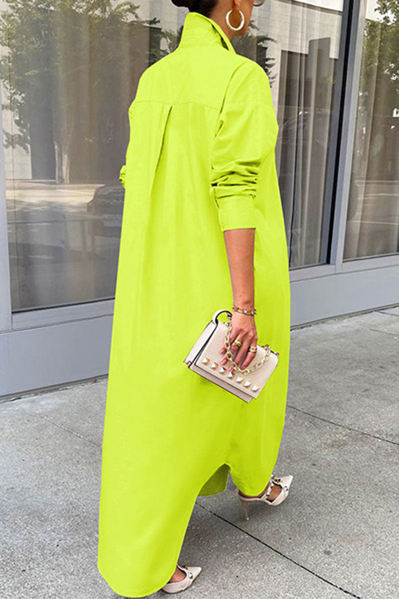 Kaynafashions - Casual Solid Patchwork Buckle Turndown Collar Tops