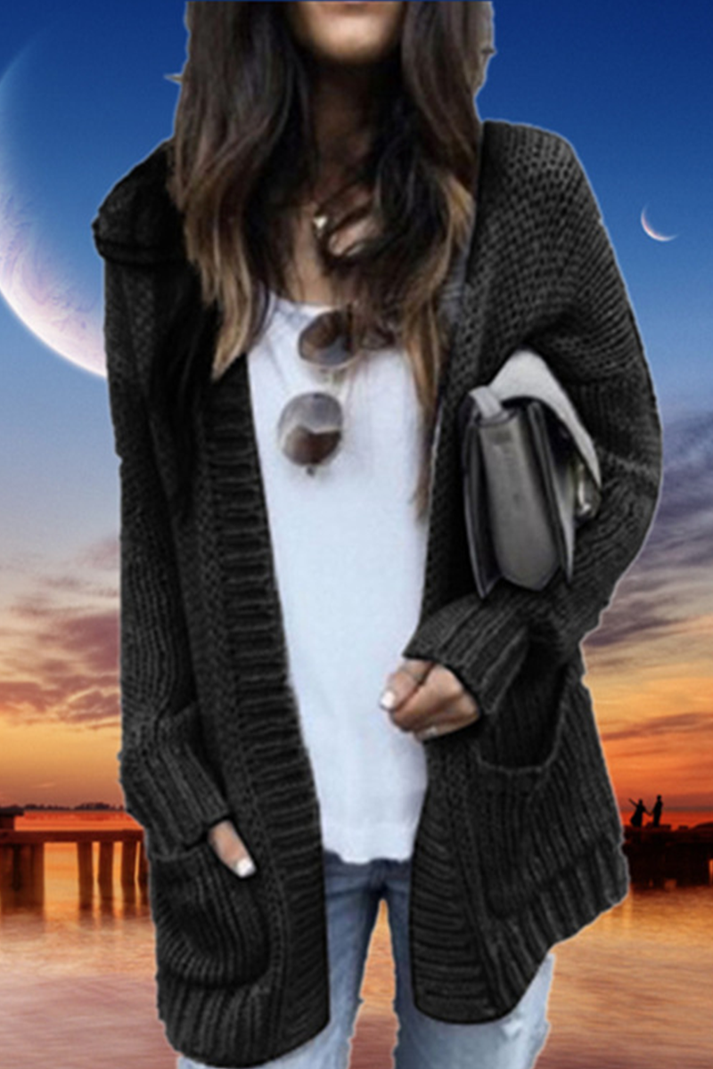 Kaynafashions - Casual Solid Patchwork Cardigan Collar Tops Sweaters(5 colors)