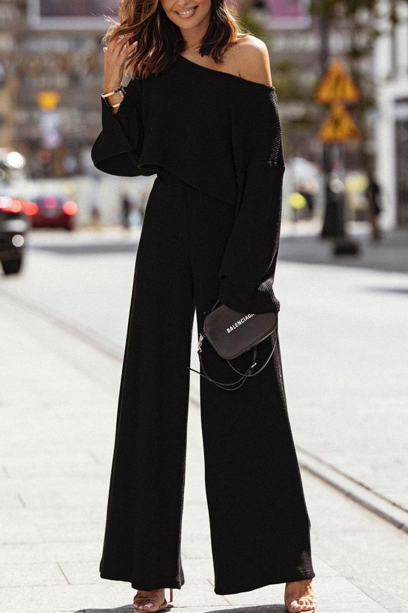 Kaynafashions - Fashion Sexy Off the Shoulder Long Sleeve Two Pieces(3 Colors)