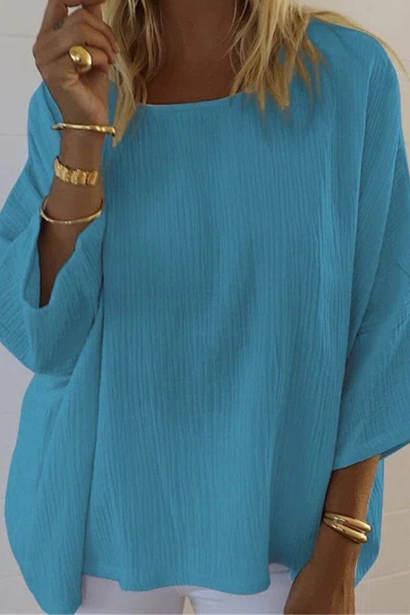 Kaynafashions - Fashion Solid Patchwork O Neck T-Shirts(4 Colors)