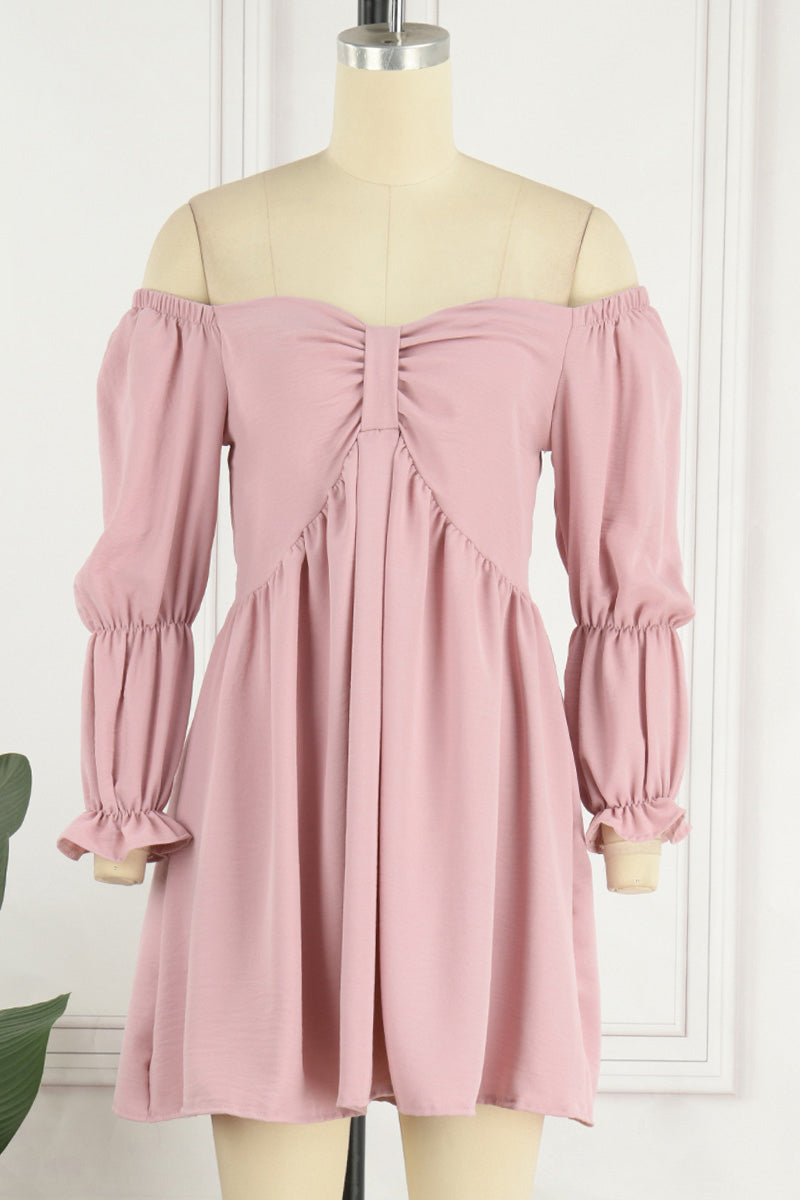 Kaynafashions - Elegant Simplicity Solid With Bow Off the Shoulder A Line Dresses(4 Colors)