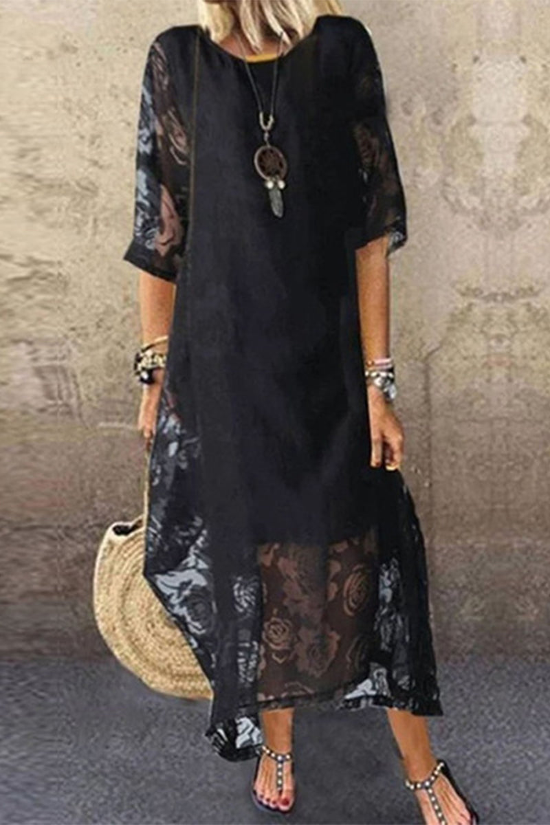 Kaynafashions - Lace O Neck Princess Dresses(3 Colors)