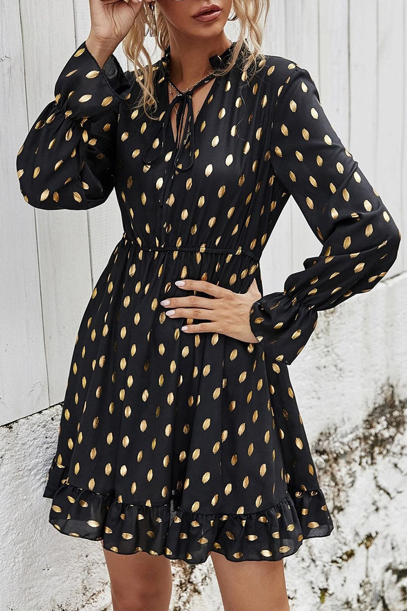 Kaynafashions - Fashion Street Print V Neck A Line Dresses