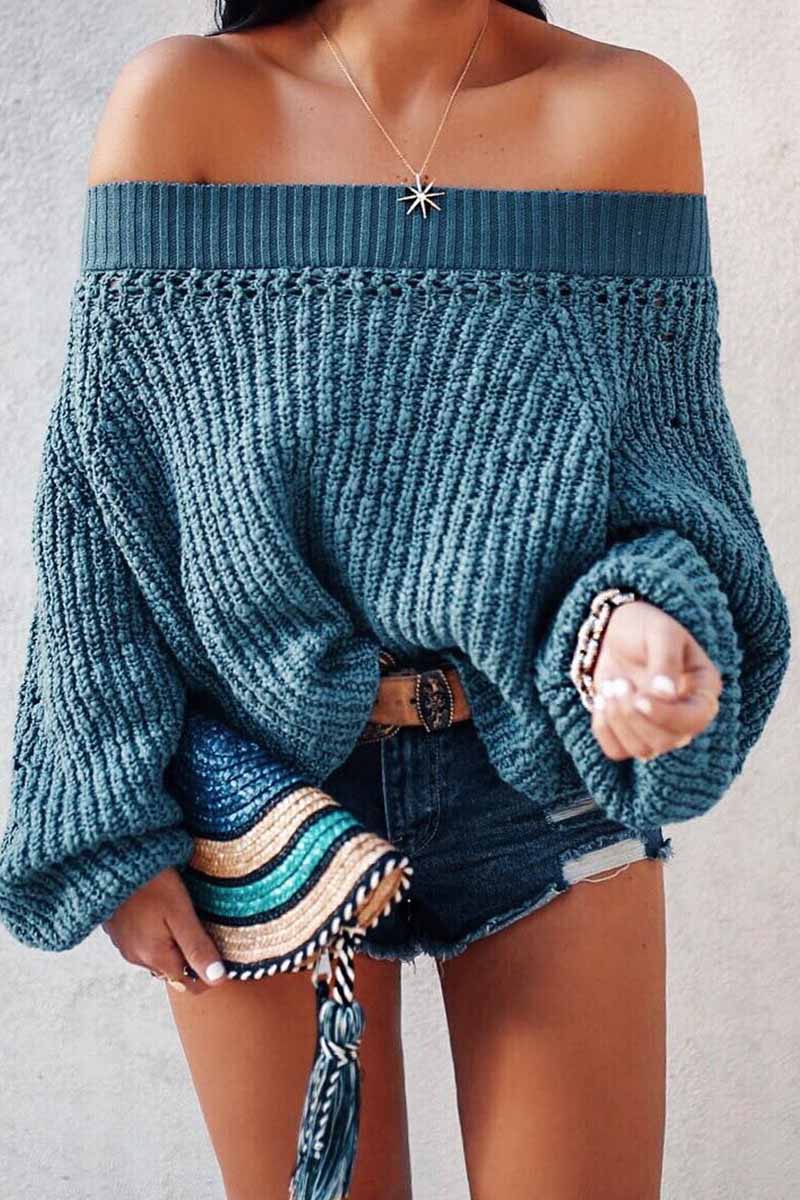 Kaynafashions - Street Solid Patchwork Off the Shoulder Tops