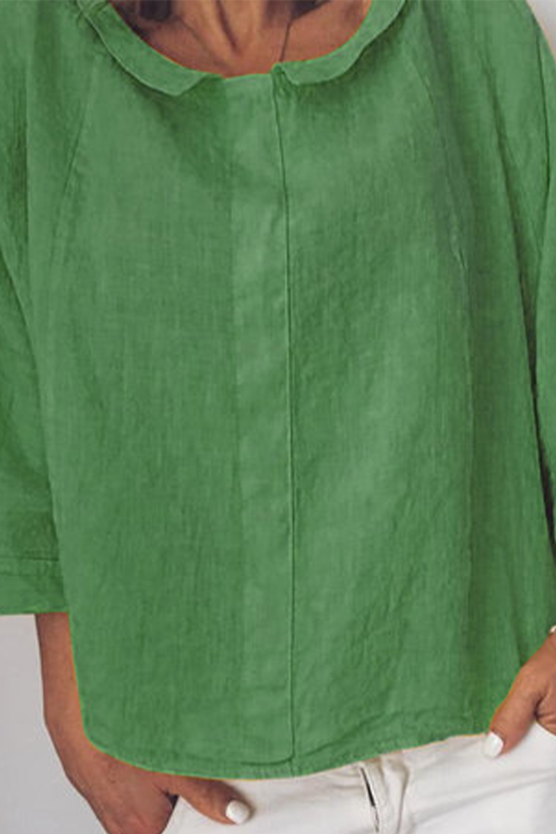 Kaynafashions - Fashion Solid Split Joint O Neck Tops(5 colors)