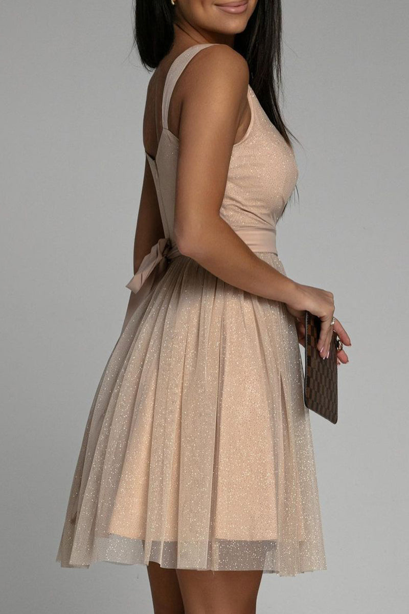 Kaynafashions - Sexy Elegant Print Mesh V Neck Evening Dress Dresses(3 Colors)
