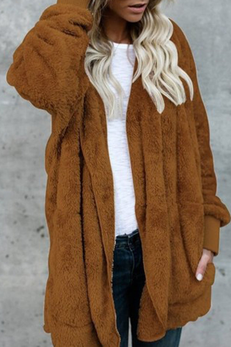 Kaynafashions - Work Solid Patchwork Cardigan Collar Outerwear(9 Colors)