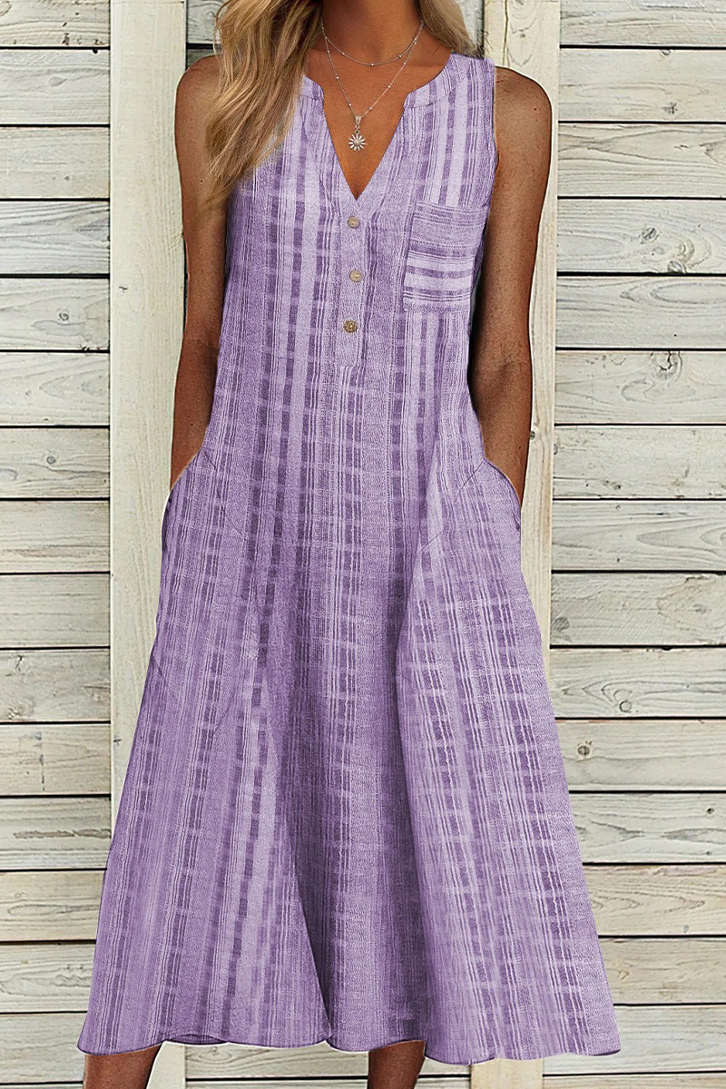 Kaynafashions - Casual Print Patchwork V Neck Straight Dresses(9 Colors)