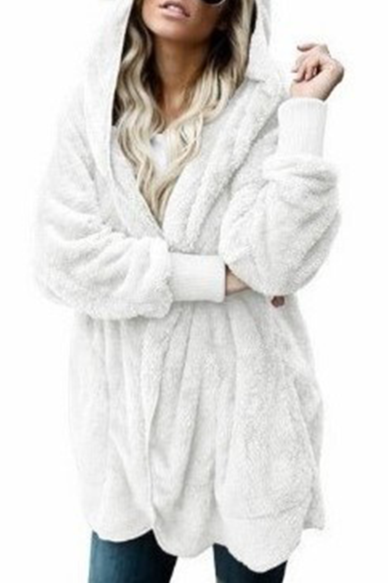 Kaynafashions - Casual Solid Patchwork Hooded Collar Outerwear(12 colors)