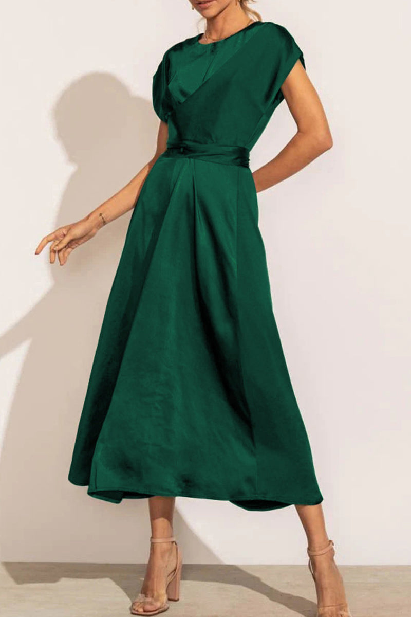 Kaynafashions - Celebrities Elegant Solid Bandage U Neck Dresses(6 Colors)