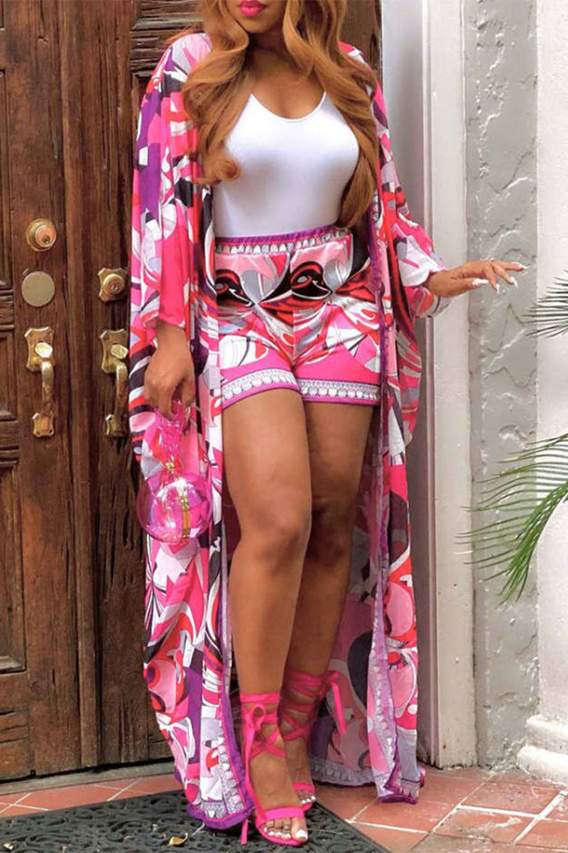 Kaynafashions - Casual Elegant Patchwork Contrast Cardigan Collar Long Sleeve Two Pieces